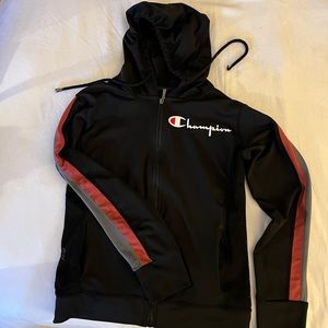 Black spandex sportswear hoodie